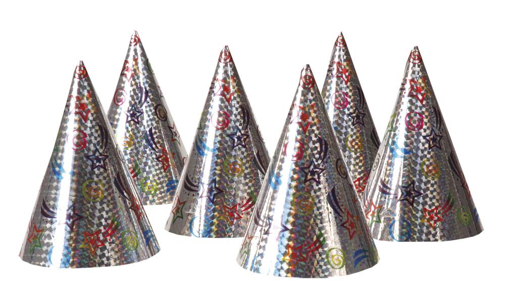 Set 6 Holografische hoedjes