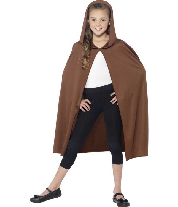 Cape met capuchon kind bruin