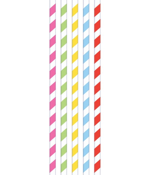 Papieren rietjes Color world 20 stuks