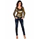 Gouden Glitter Folie Blouse Vrouw