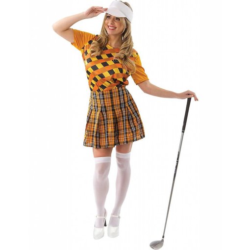 Golf kostuum dames carnaval oranje/zwart