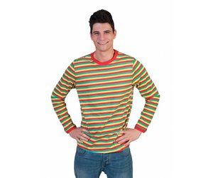 mat conservatief Normalisatie Gestreept Shirt rood/geel/groen - Feestbazaar.nl