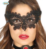 Geborduurde zwarte oogmasker