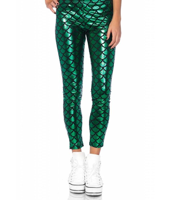 Groene Zeemeermin legging met schubben look