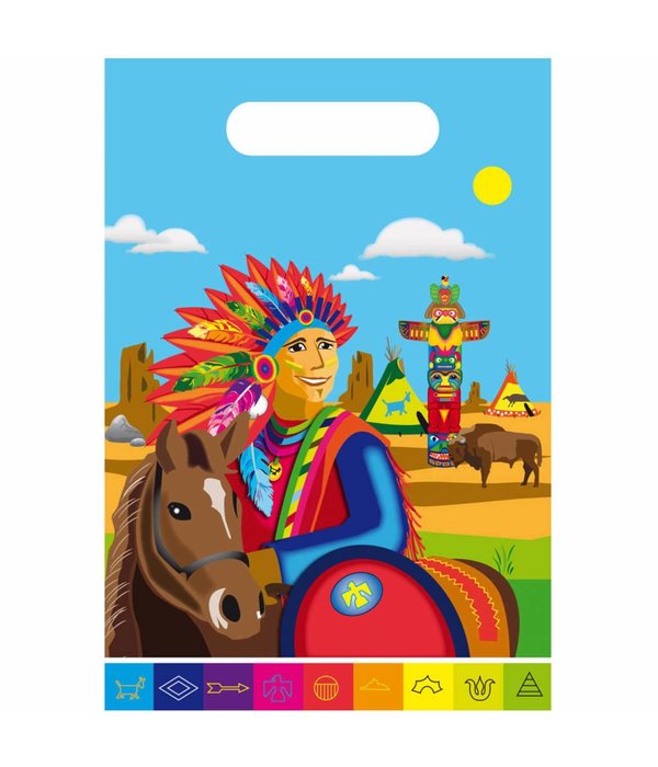 Indianen Party uitdeelzakjes - 8 stuks