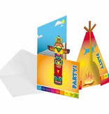 Indianen Party Uitnodigingen - 8 stuks