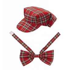 Rood Tartan hoedje met strikje