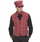 Rood Tartan hoedje met strikje