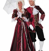 Markies kostuum taft bordeaux