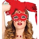 Rode Oogmasker met veren