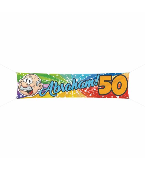 50 Jaar Abraham Regenboog Spandoek - 180x40cm