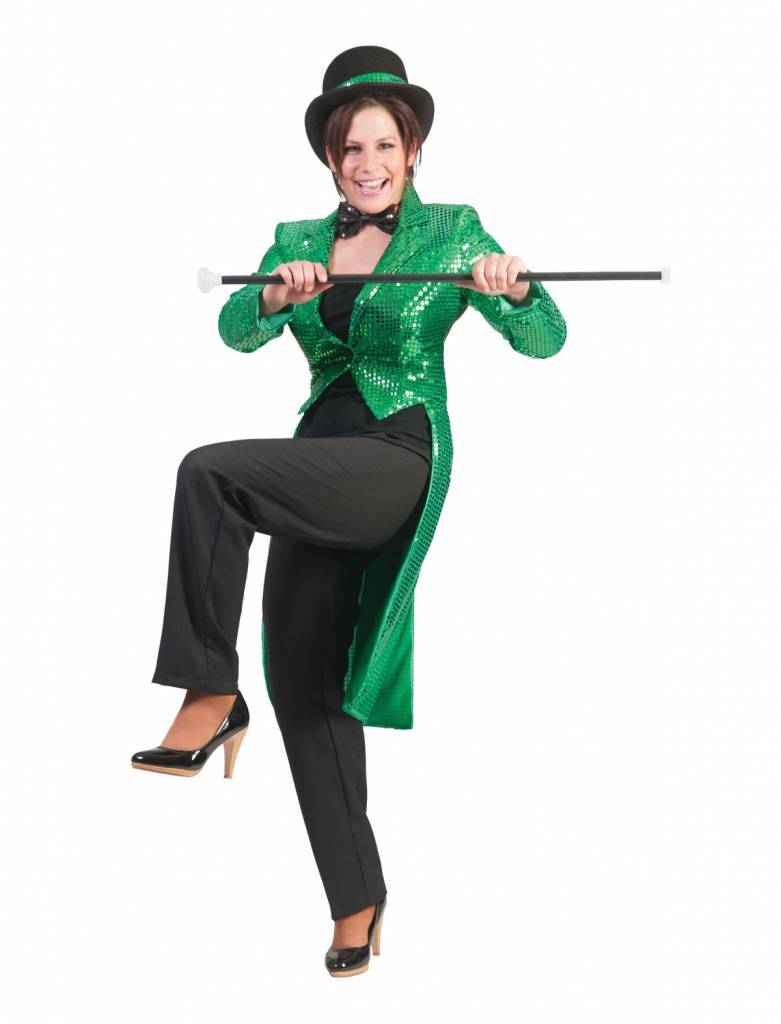 Slipjas pailletten groen vrouw afbeelding