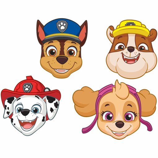 Paw Patrol maskers papier - 8 stuks