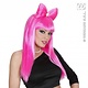 Pruik Glamrock met strik roze