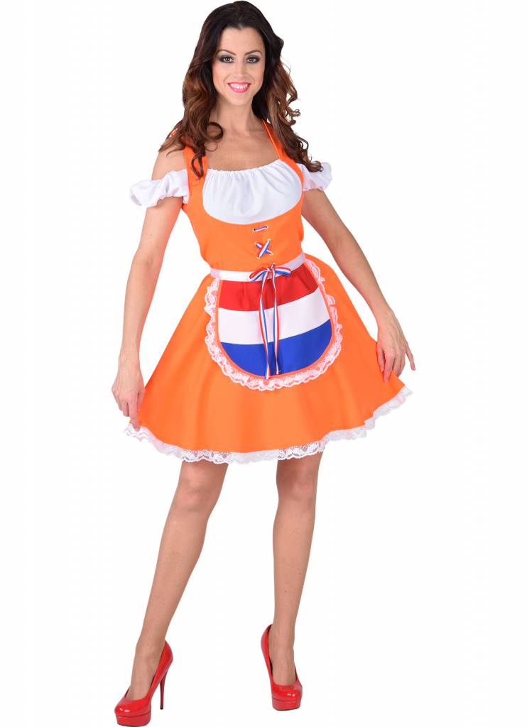 Oranje Dirndl Kostuum Vrouw 