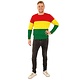 Gebreide trui rood/geel/groen gestreept unisex