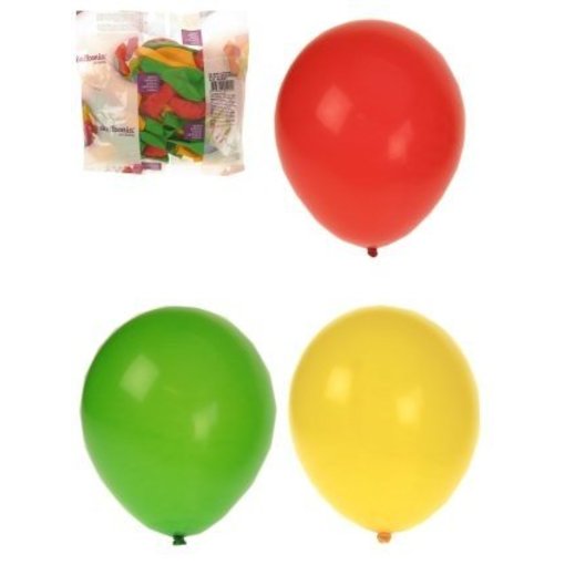 Ballonnen rood/geel/groen 50 stuks