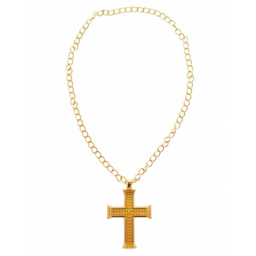Halsketting met kruis goud