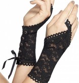 Zwarte Kanten Handschoenen Vrouw