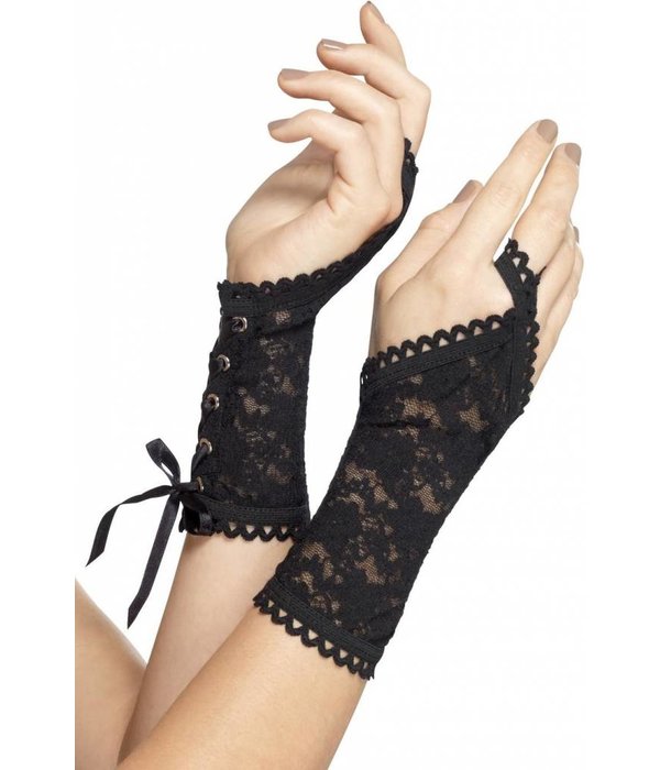 Zwarte Kanten Handschoenen Vrouw