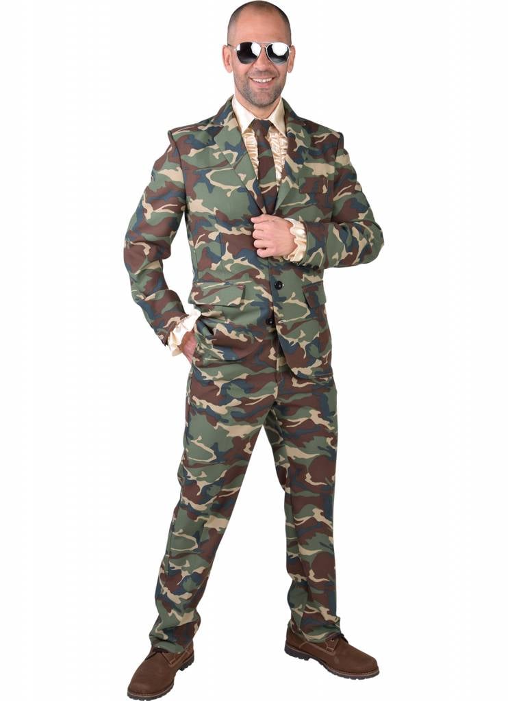 Magic Design Verkleedpak Camouflage Heren Polyester Maat L