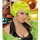 Pruik Valentina neon groen