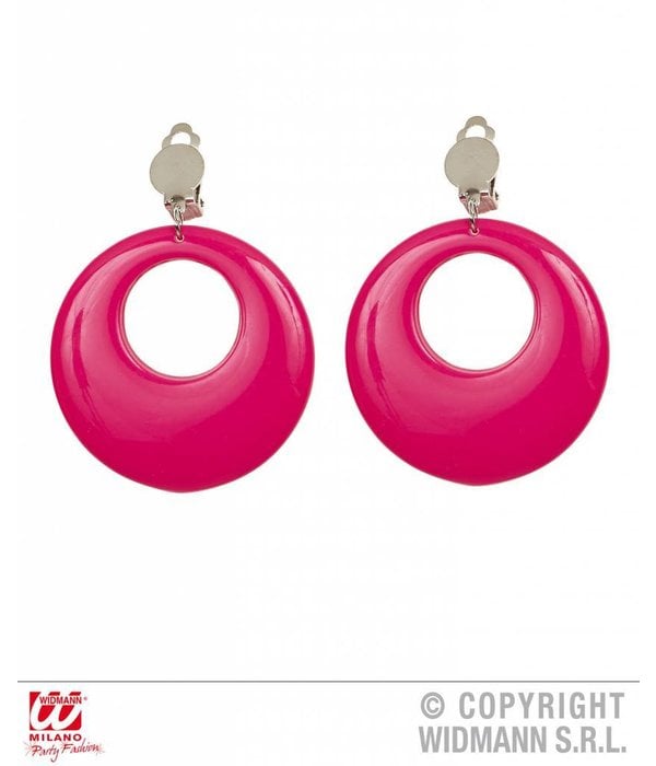 Oorbellen neon roze