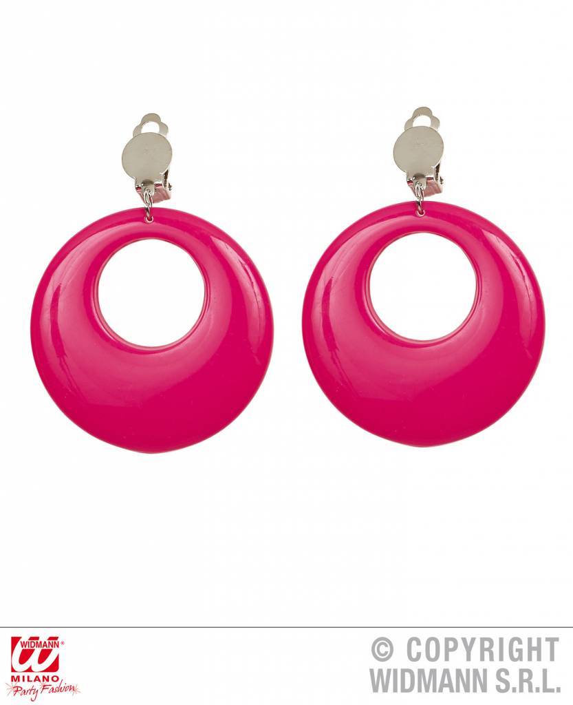 Oorbellen neon roze