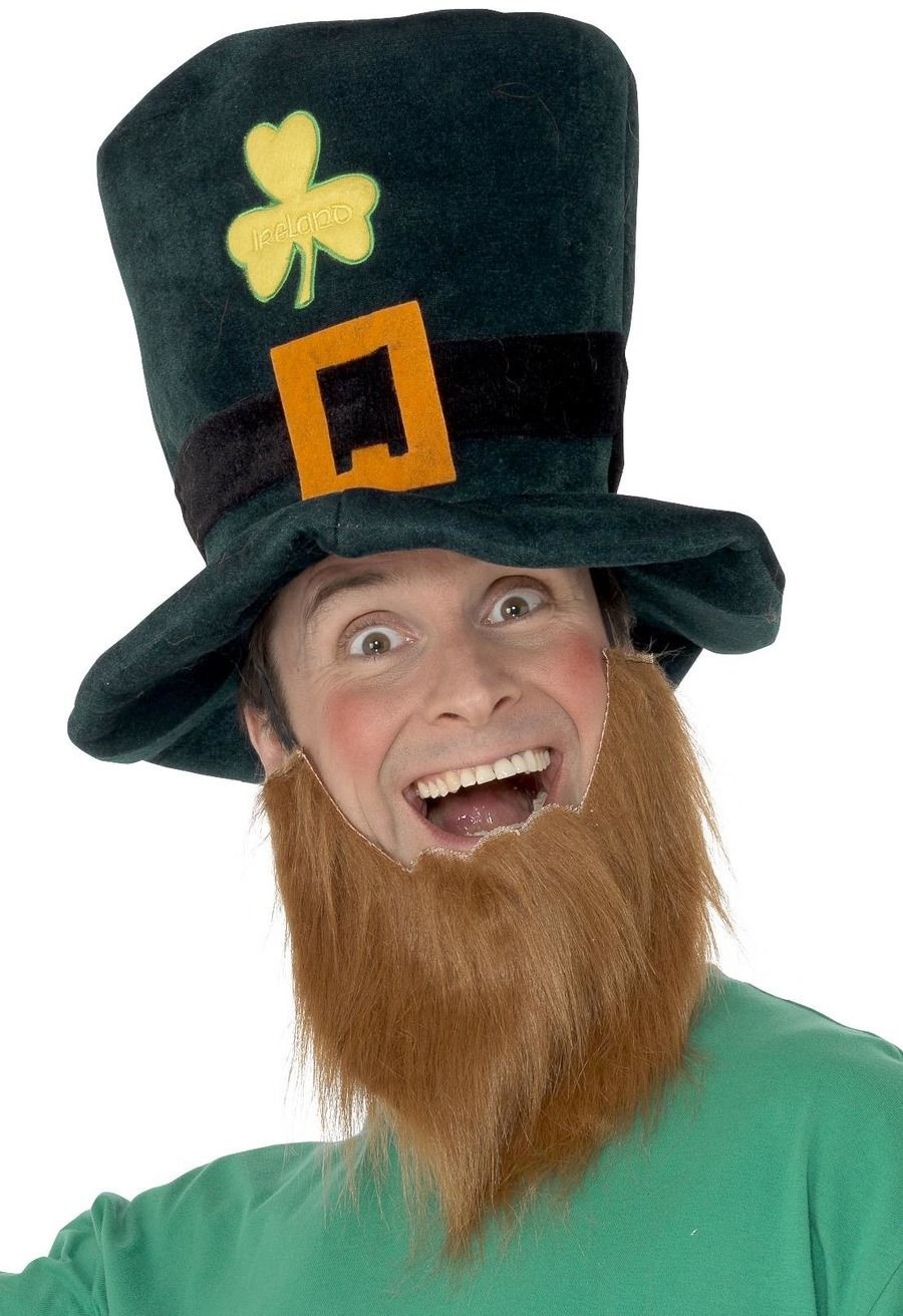 Leprechaun Hoed met baard afbeelding
