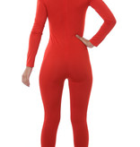 Rode Second Skin Jumpsuit Lang Vrouw