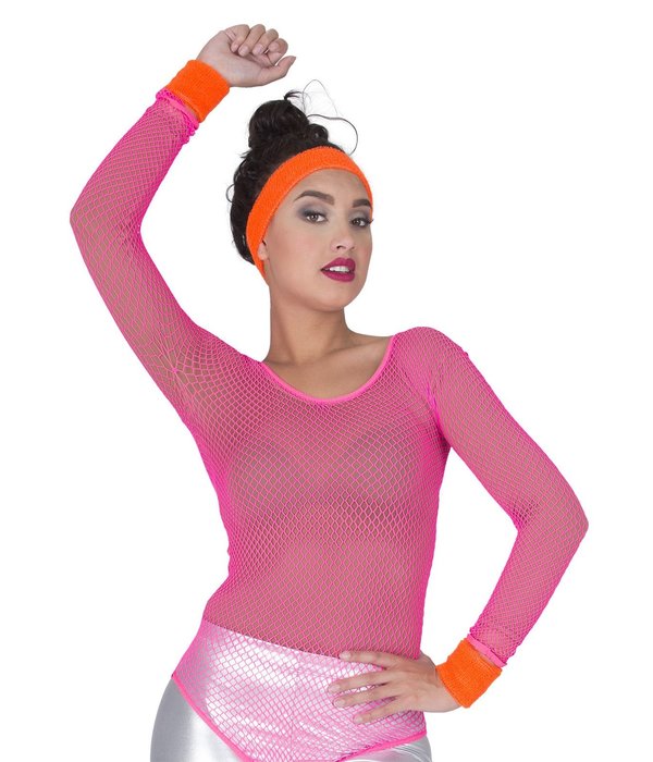 80's zweetband set neon oranje
