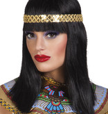 Cleopatra Pruik Met Hoofdband Zwart