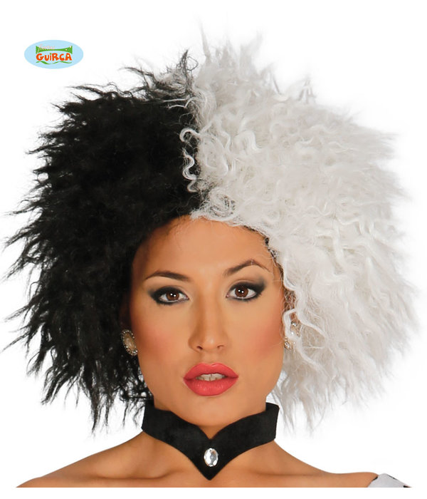 Pruik Cruella Zwart/Wit