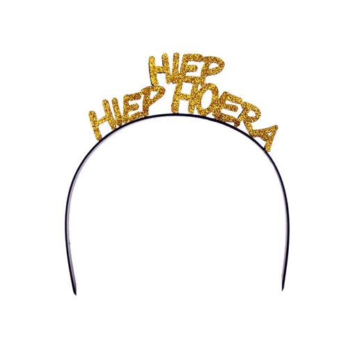 Diadeem Hiep Hiep Hoera goud