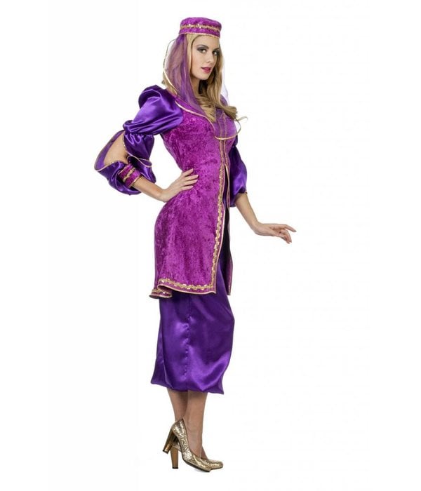 Oosterse verkleedkleding paars elite