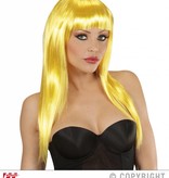 Langharige pruik geel
