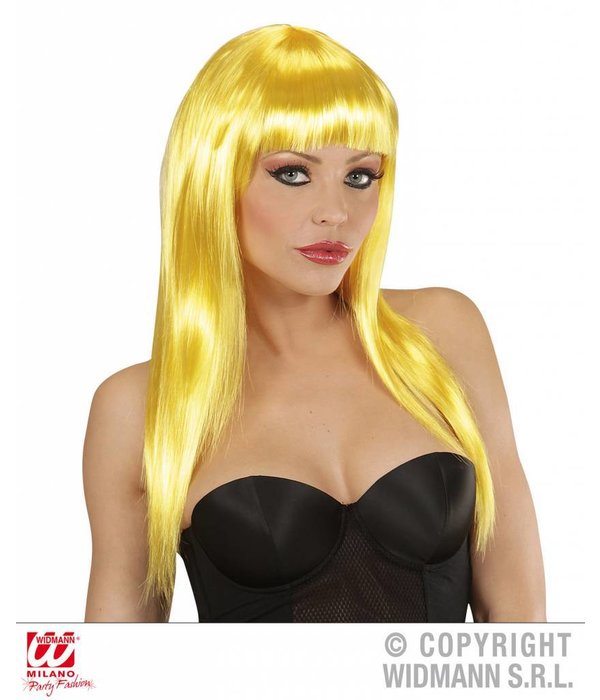 Langharige pruik geel