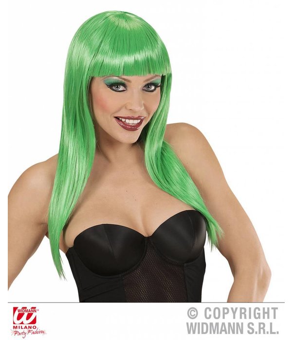 Langharige pruik groen