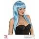 Langharige pruik azuur blauw