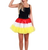 Petticoat rood/wit/geel 3-laags dames
