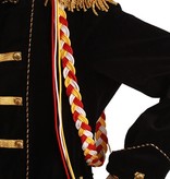 Gevlochten erekoord rood/wit/geel 130cm