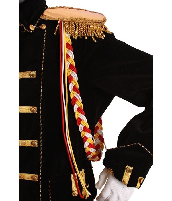 Gevlochten erekoord rood/wit/geel 130cm