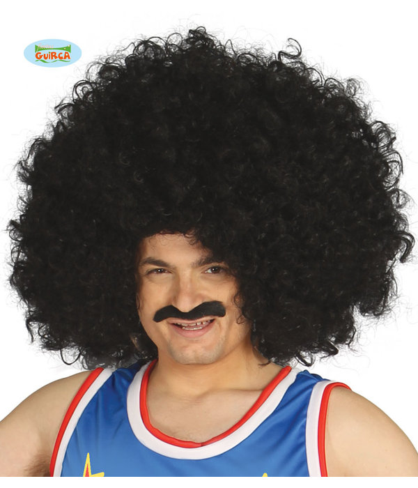 Grote Afro Pruik Mario Zwart