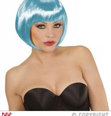 Azuur blauwe boblijn pruik dames
