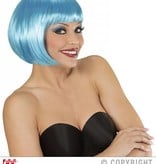 Azuur blauwe boblijn pruik dames
