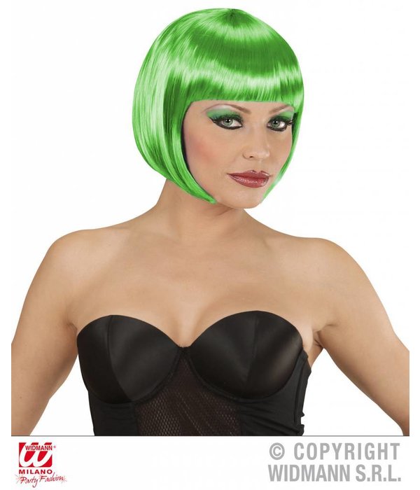 Groene boblijn pruik dames