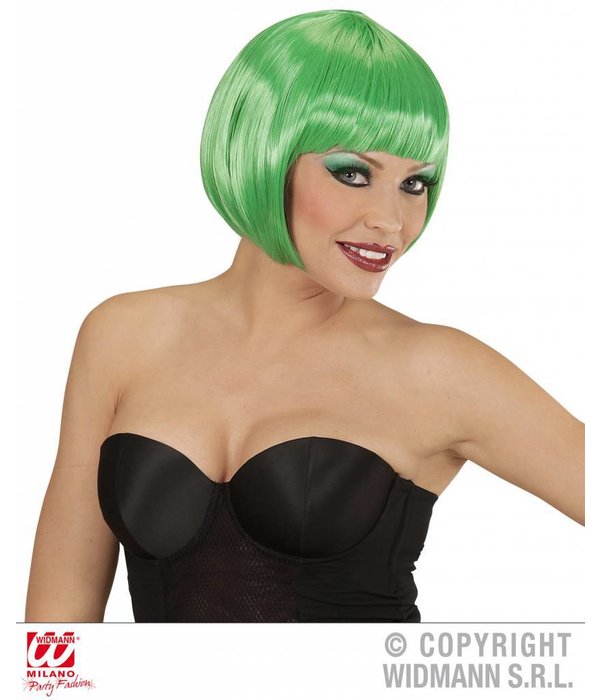 Groene boblijn pruik dames