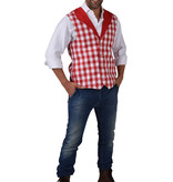 Brabant Gilet rood/wit geblokt heren