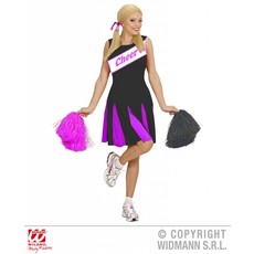 Cheerleader jurkje zwart/roze
