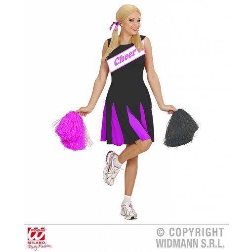 Cheerleader jurkje zwart/roze